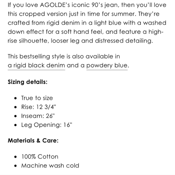 Agolde 90s Crop - Picture 2 of 6